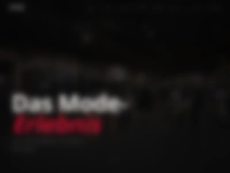 Münch Mode: Startseite mit Editorial-Layout und dunklem Farbschema (Vorschau)